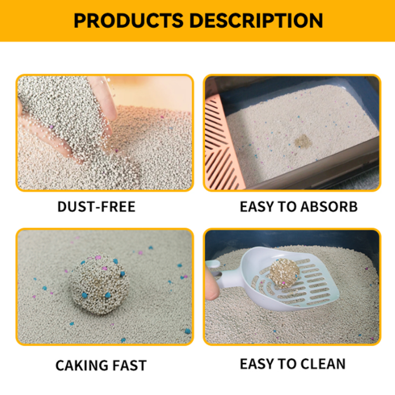 JUPET Catlitter Factory OEM/ODM Apple Ball Shape High Quality 3s Clumping Bentonite Kitty Cat Litter Sand