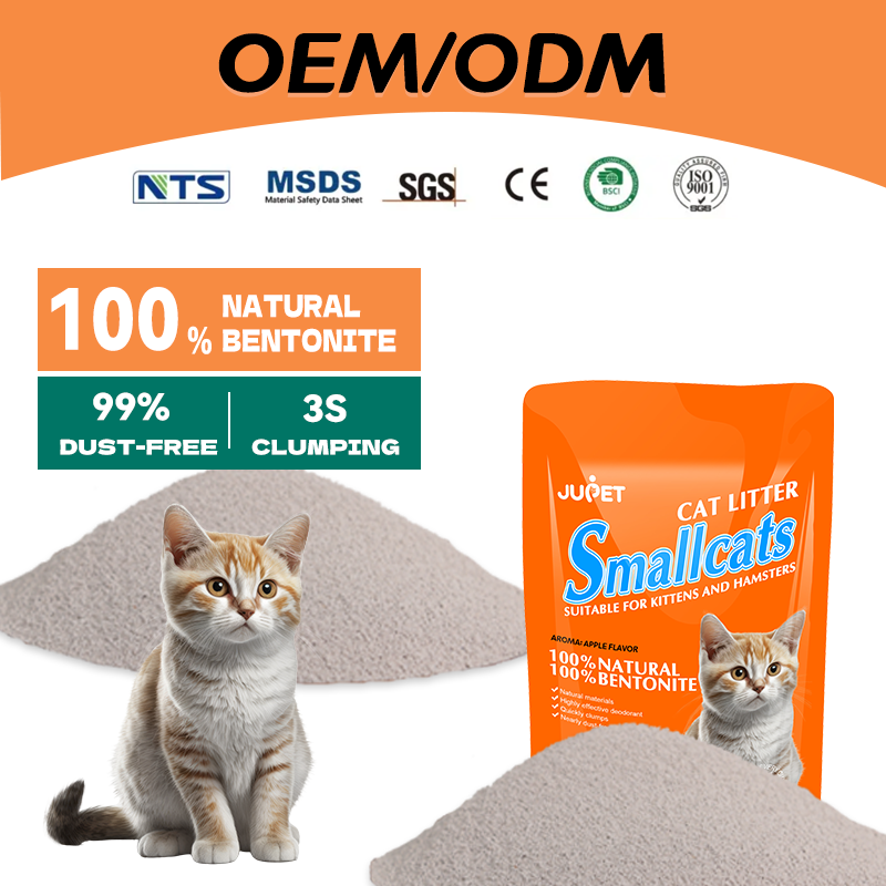 OEM/ODM Kitty Litter Apple Flavor MSDS Rohs Bsci Carbon Bentonite Cat Litter Sand