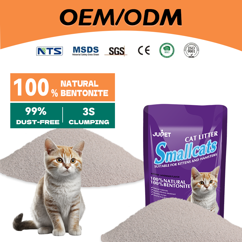 OEM/ODM Kitty Litter Lavender Flavor MSDS Rohs Bsci Carbon Bentonite Cat Litter Sand